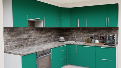 Кухня угловая Аквамарин 013